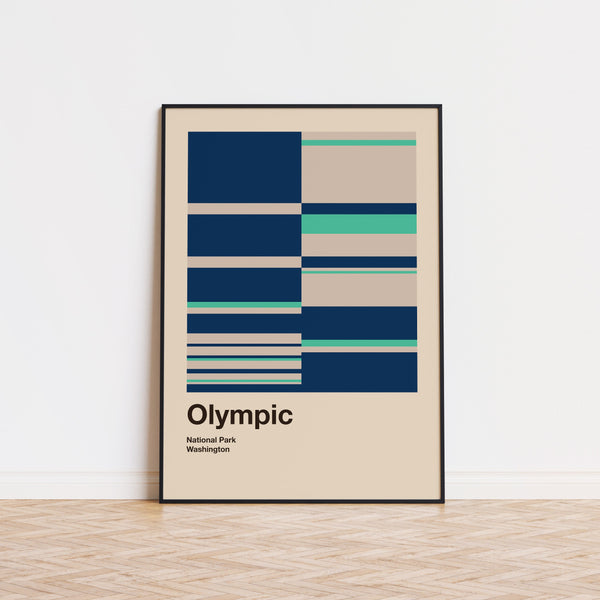 Olympic National Park Mid Century Poster  Abstract Travel Poster  Minimalist Art Print  National Park Poster  Washington Poster 1504799159
