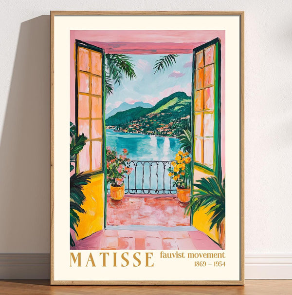 Open Window Henri Matisse Exhibition Print, Henri Matisse Style Fauvism Painting, Mediterranean Colourful Vintage Modern Exhibition Wall Art 1880586215