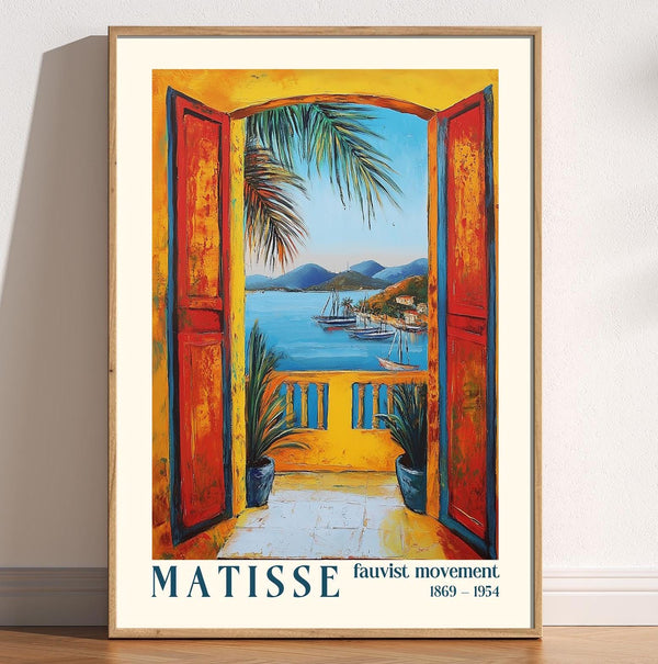 Open Window Henri Matisse Exhibition Print, Henri Matisse Style Fauvism Painting, Mediterranean Colourful Vintage Modern Exhibition Wall Art 1880587999