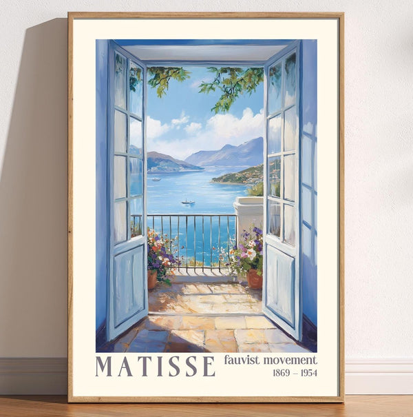 Open Window Henri Matisse Exhibition Print, Henri Matisse Style Fauvism Painting, Mediterranean Peaceful Vintage Modern Exhibition Wall Art 1866405098