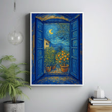 Open Window Henri Matisse Print, Henri Matisse Style Fauvism Painting, Modern Exhibition Art, Mediterranean Village Orange Trees on Balcony (2)