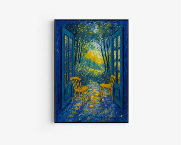 Open Window Henri Matisse Print, Henri Matisse Style Fauvism Painting, Modern Exhibition Patio Onto Garden Scene, Trees Flowers Nature Art