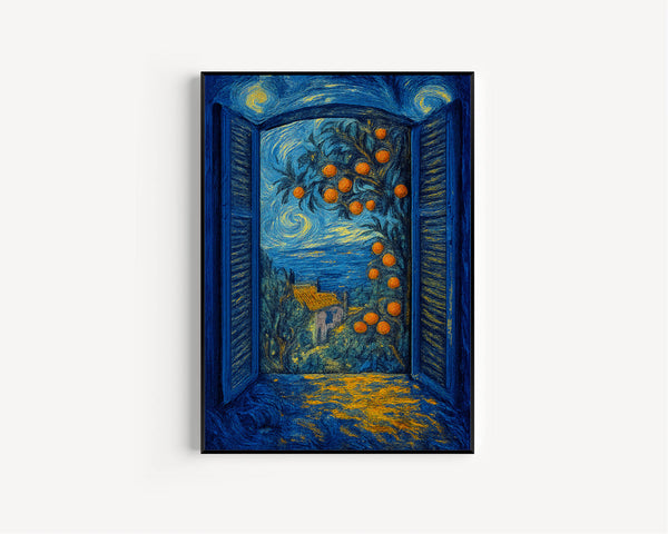 Open Window Henri Matisse Print, Henri Matisse Style Fauvism Painting, Modern Exhibition Print, Mediterranean Sea, Orange Tree, Coastal View