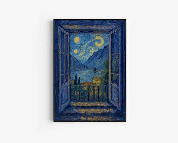 Open Window Henri Matisse Print, Henri Matisse Style Fauvism Painting, Modern Exhibition Print, Patio Doors Italy Mediterranean, Lake Como