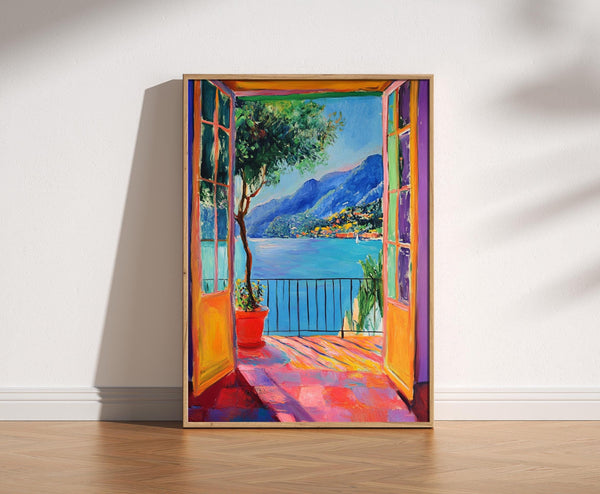 Open Window Henri Matisse Print, Henri Matisse Style Fauvism Painting, Modern Exhibition Print, Patio Doors Italy Mediterranean, Lake Como 1844988948