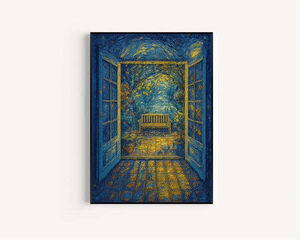 Open Window Henri Matisse Print, Henri Matisse Style Fauvism Painting, Modern Exhibition Print, Patio Doors Romantic Flowers Terrace Lake