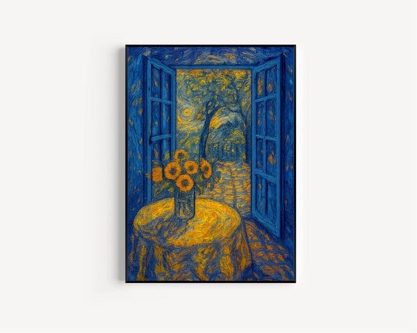 Open Window Henri Matisse Print, Henri Matisse Style Fauvism Painting, Modern Exhibition Print, Patio Doors Terrace, Dining Table Flowers