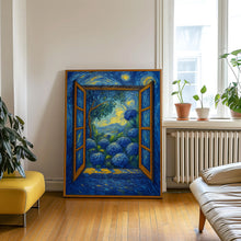 Open Window Henri Matisse Print, Henri Matisse Style Fauvism Painting, Modern Exhibition Window Onto Garden Scene, Hydrangea Flowers Bloom