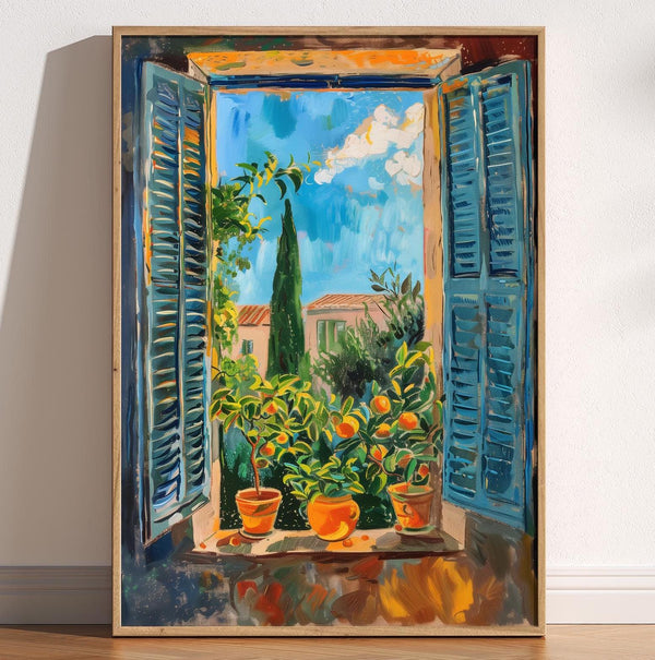 Open Window Henri Matisse Print, Henri Matisse Style Fauvism Painting, Modern Exhibition, Mediterranean Plants, Italian Garden, Citrus Trees 1888100847
