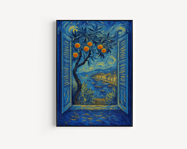 Open Window Henri Matisse Print, Henri Matisse Style Fauvism Painting, Modern Exhibition, Mediterranean Sea, Orange Tree, Coastal View Boats (2)