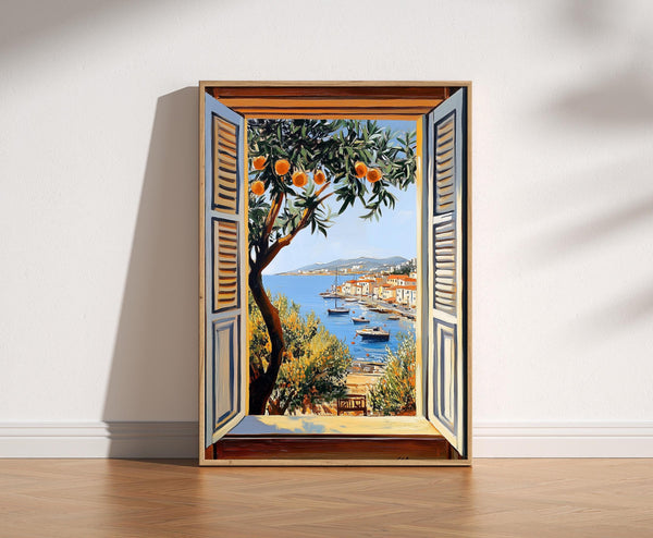 Open Window Henri Matisse Print, Henri Matisse Style Fauvism Painting, Modern Exhibition, Mediterranean Sea, Orange Tree, Coastal View Boats 1859415784