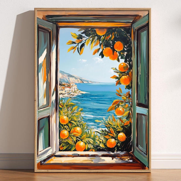 Open Window Henri Matisse Print, Henri Matisse Style Fauvism Painting, Modern Exhibition, Mediterranean Sea, Orange Tree, Coastal View Town 1888514868