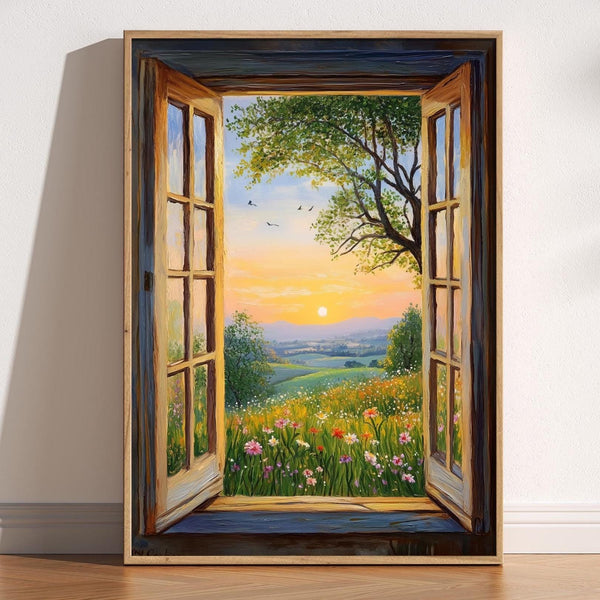 Open Window Henri Matisse Print, Henri Matisse Style Fauvism Painting, Modern Exhibition, Window To Countryside Fields View, Floral Meadow 1904236463