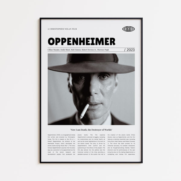 Oppenheimer, Christopher Nolan, Retro Movie Poster, Custom Movie Poster 4421167915