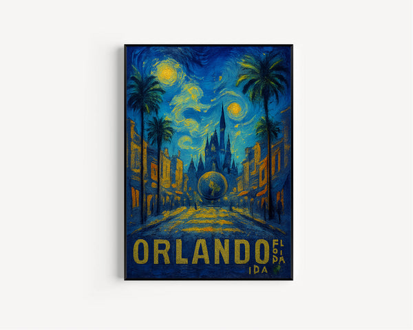 Orlando Travel Poster - Florida Wall Art Print, Illustration Poster, Artwork, Home & Office decor, Gift idea, United States Travel print
