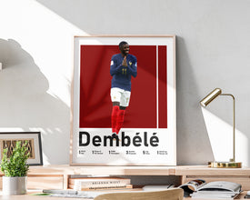 Ousmane Dembele Poster, French Footballer Print Sport Poster 1531560169