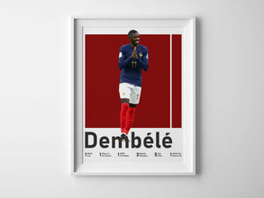 Ousmane Dembele Poster, French Footballer Print Sport Poster 1531560169