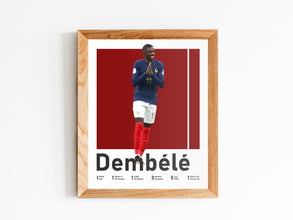 Ousmane Dembele Poster, French Footballer Print Sport Poster 1531560169