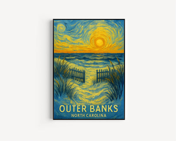 Outer Banks Poster, Outer Banks North Carolina Travel Wall Art, North Carolina Travel Print, Birthday Gifts, Travel Gifts