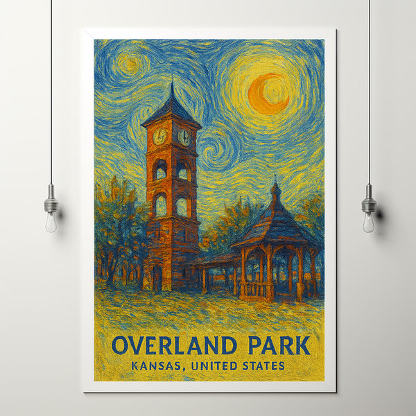 Overland Park Poster Print, Overland Park Travel Poster, Overland Park Minimalistic Wall Art, Overland Park, Kansas, United States