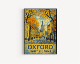 Oxford UK Travel Poster, Oxford UK Travel Poster Print, London, Oxford Travel Poster Wall Art, United Kingdom Travel Poster