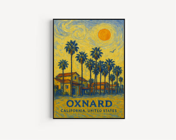 Oxnard Poster Print, Oxnard Travel Poster, Oxnard Van Gogh Style Wall Art, Oxnard, California, United States