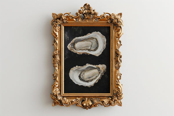 Oyster Oil Painting Art Print, Oyster Art Still Life, French Kitchen Art, Restaurant Decor, Still Life Original Art, Kitchen wall decor 1783954465