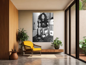 Ozzy Osbourne Bathroom Toilet Canvas, Black Sabbath Vintage Black and White Funny Restroom Photography Comedy Art Decor Canvas 1834191367