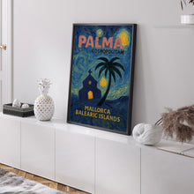 PALMA Mallorca Travel Print - Bright Bold Colourful Summer Beach Travel Poster, Holiday Tropical, Trendy Retro Abstract Travel Art, Preppy