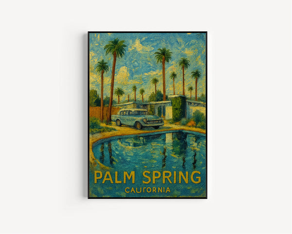 Palm Springs Travel Print, California Palm Springs Travel Poster, Travel Wall Art, California Travel Gift Wall Decor