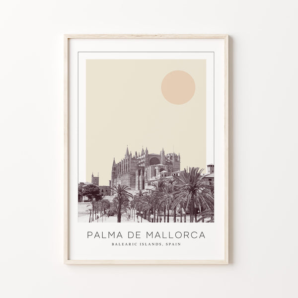 Palma de Mallorca Poster Print, Palma de Mallorca Travel Poster, Palma de Mallorca Minimalistic Wall Art, Balearic Islands, Spain 1882437305