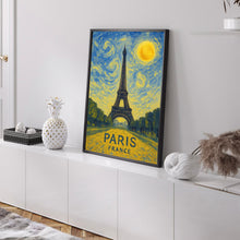 Paris Poster Print, Paris Travel Poster, Paris Van Gogh Style Wall Art, Paris, France