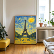Paris Poster Print, Paris Travel Poster, Paris Van Gogh Style Wall Art, Paris, France