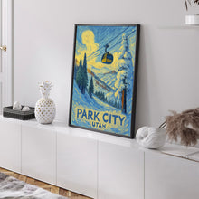 Park City Utah Travel Print, Park City Utah Winter Travel Poster Print, Winter Sports Wall Art, Utah Ski Winter Travel Poster
