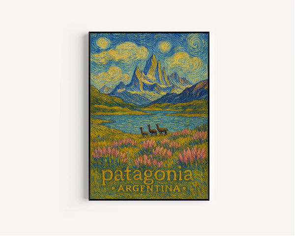 Patagonia Art Poster, Patagonia Wall Art, Argentina Wall Decor, Nature Wall Art, Nature Art Print, Pastel Wall Art