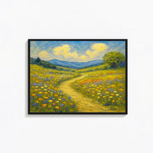 Path Through Wildflower Meadow - Printable Spring Landscape Painting, Rustic