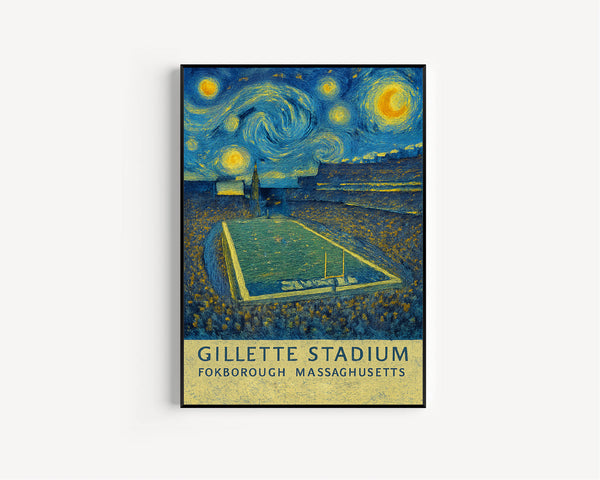 Patriots NFL  Gillette Stadium  24 x 36 inches  Black and White  Poster