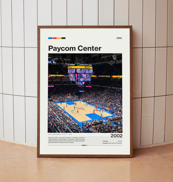 Paycom Center Poster, Oklahoma City Thunder Poster Print, Basketball Arena Poster Basketball Fan Gift