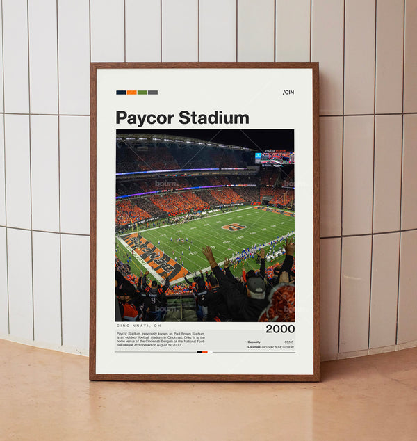 Paycor Stadium Poster, Cincinnati Bengals Poster Print, NFL Stadium Poster, Football Fan Gift Print