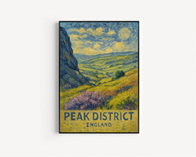 Peak District National Park Travel Print, Peak District National Park Poster Print, Peak District England National Park Wall Art