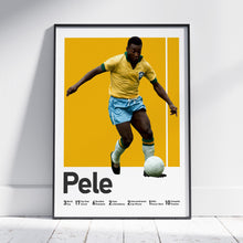Pele Brazil Football Poster, Iconic Legend Print, Yellow Soccer Wall Art 1481625787
