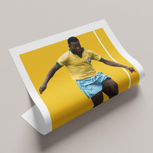 Pele Brazil Football Poster, Iconic Legend Print, Yellow Soccer Wall Art 1481625787