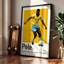 Pele Brazil Football Poster, Iconic Legend Print, Yellow Soccer Wall Art 1481625787