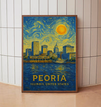 Peoria Poster Print, Peoria Travel Poster, Peoria Van Gogh Style Wall Art, Peoria, Illinois, United States