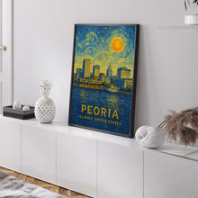 Peoria Poster Print, Peoria Travel Poster, Peoria Van Gogh Style Wall Art, Peoria, Illinois, United States