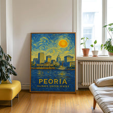 Peoria Poster Print, Peoria Travel Poster, Peoria Van Gogh Style Wall Art, Peoria, Illinois, United States