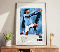 Phil Foden Football Poster Manchester Blue, Modern Wall Art 4392758377