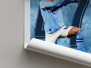 Phil Foden Football Poster Manchester Blue, Modern Wall Art 4392758377