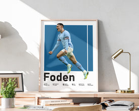 Phil Foden Soccer Poster, English Football Midfielder Sport Poster 1625299640