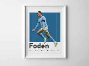 Phil Foden Soccer Poster, English Football Midfielder Sport Poster 1625299640
